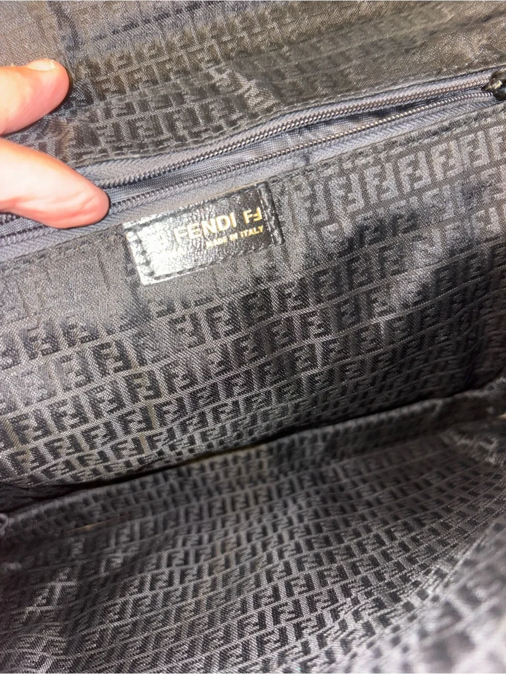 Fendi Purple Fold-Over Leather Clutch with Embossed Dot Motif preloved